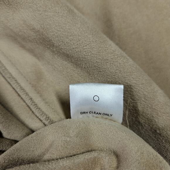 Luii Jacket Womens Small Tan Beige Draped Waterfall Faux Suede Cardigan Coat - Picture 8 of 14